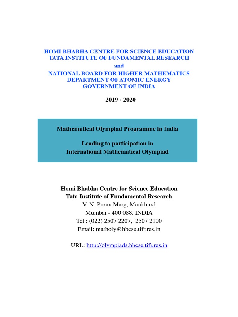 2019 Mathematical Olympiad Program Guide | PDF | Mathematics | Science ...
