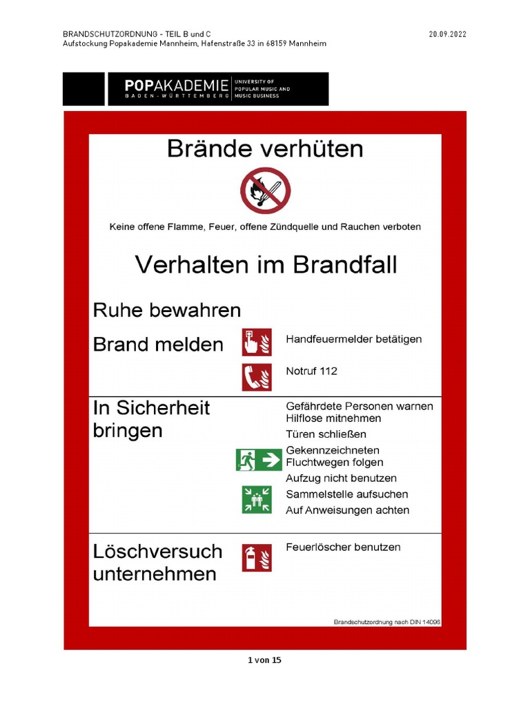 Brandschutzordnung Teil A Schild – „Brände Verhüten“ Nach DIN 14096