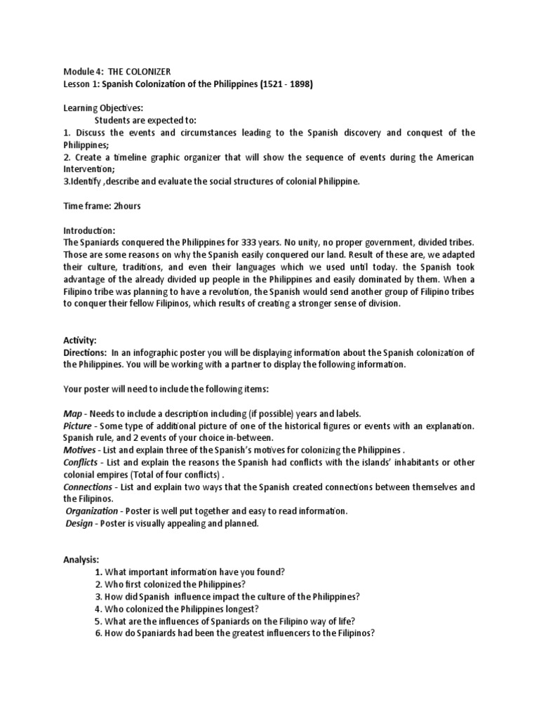 Spanish Colonization of the Philippines | PDF | Philippines | Spanish ...
