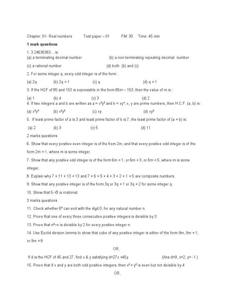 Real Numbers | PDF
