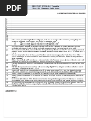 QUESTION BANK (S.S. Tutorials)