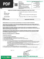 Sars-Cov-2 (Covid 19) Detection (Qualitative) by Real Time RT PCR