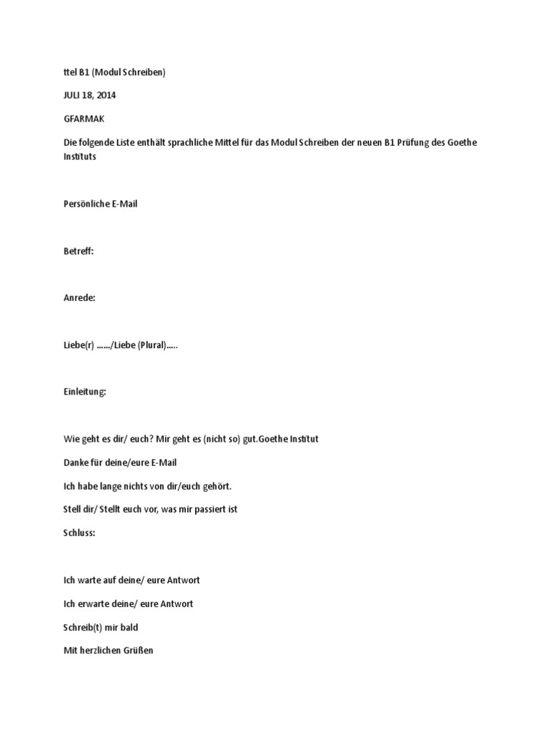 TELC SCHREIBEN intelligence overview