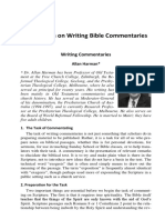Reflections On Writing Bible Commentaries