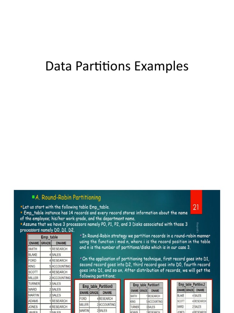 3 Data Partitions Examples PDF