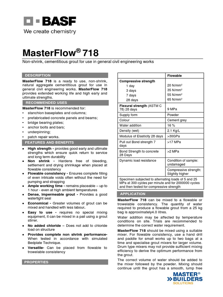 Masterflow 718 v1 | PDF