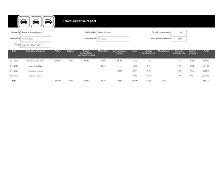 Travel Expense Report1 | PDF