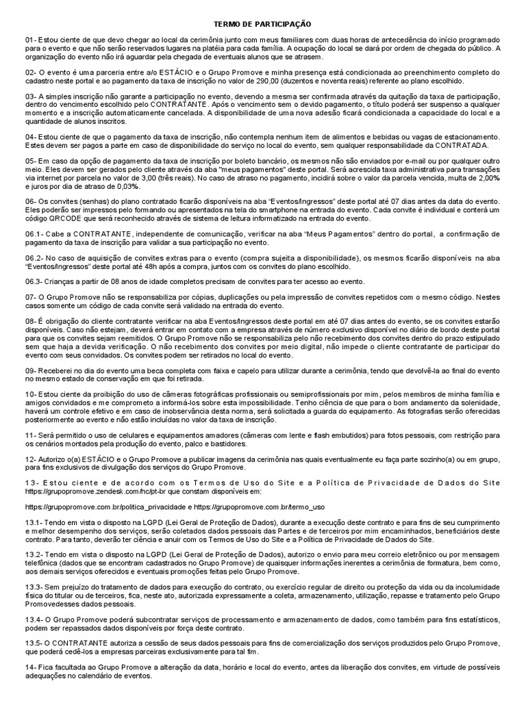 Contrato de Adesão 0086 2023 485 513440 PDF Privacidade de informações