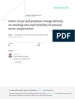 Effect of PH and Polymer Charge Density On Settlin