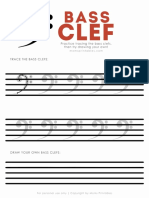 Bass Clef Tracing Page