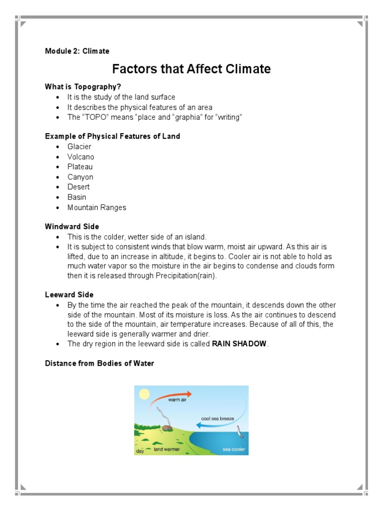 Impact of Distance from Water on Climate | PDF