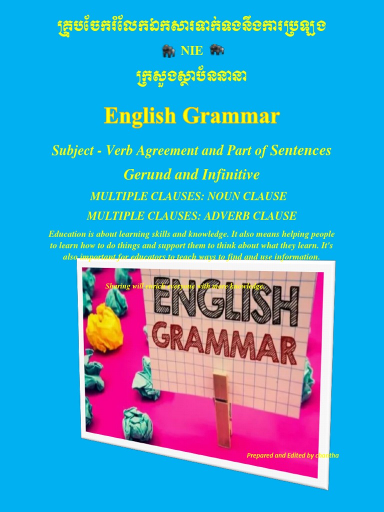 English Grammar For NIE PDF Clause Subject (Grammar)