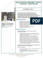 Banc de Regulation Debit - Niveau - Pression - Temperature: Reference: Mp111