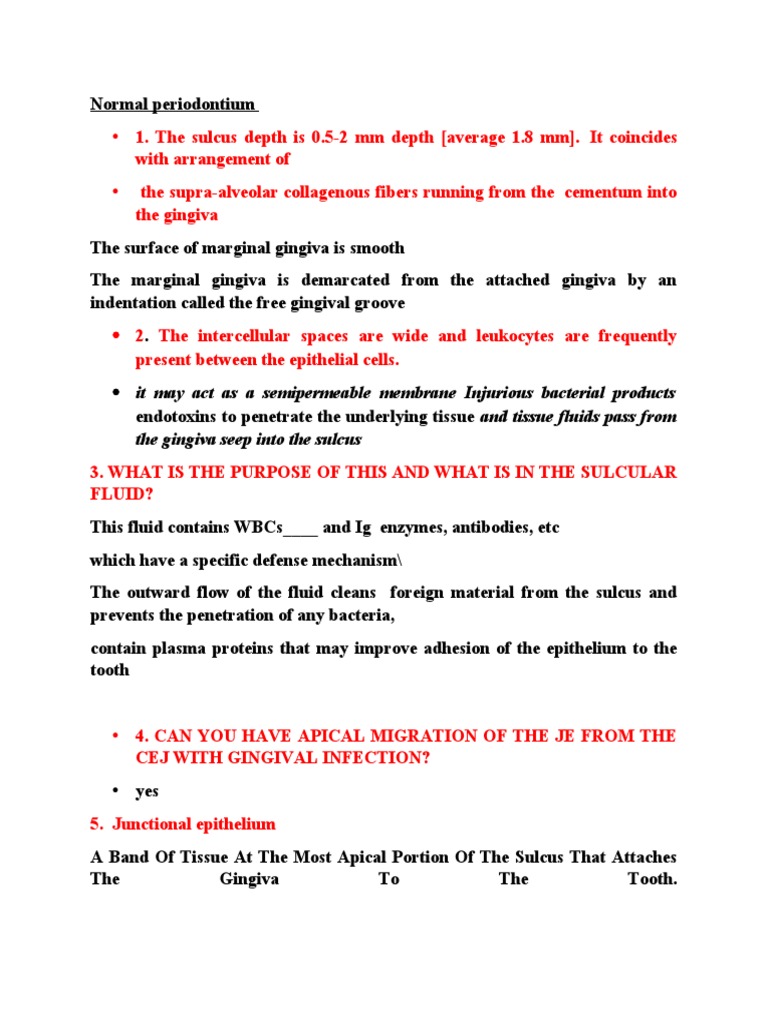 Revision Perio 2023 Questions Doc21 PDF Periodontology Epithelium