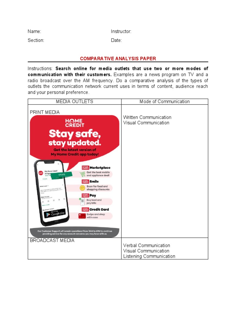 Media Outlets Comparative Analysis | PDF