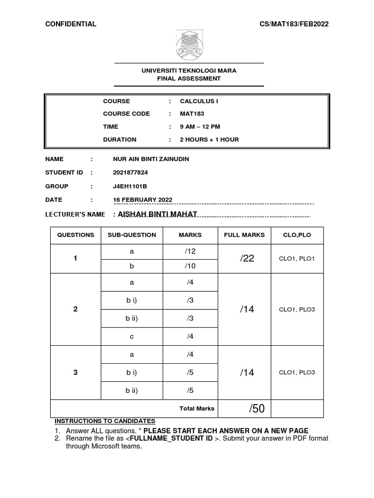 Assignment Mat183 Pdf