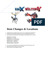 Item Changes & Locations