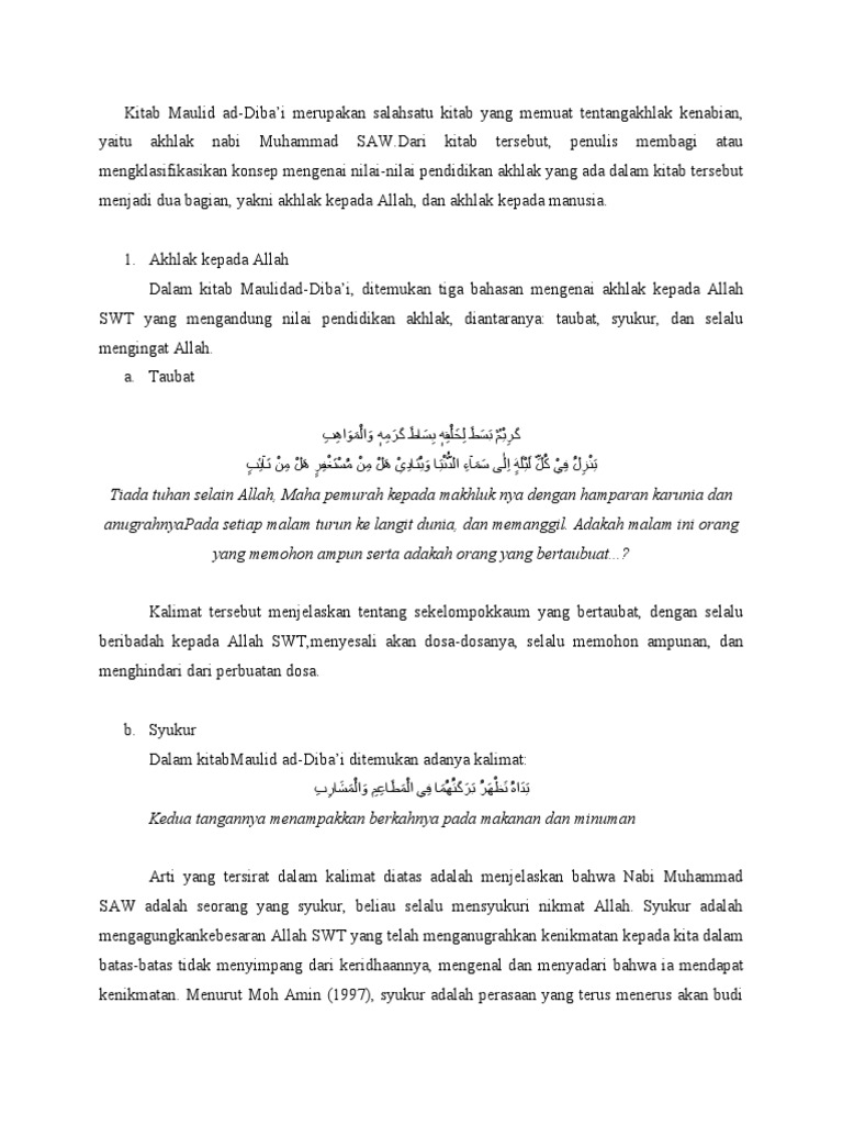 Kandungan Kitab Maulid ad-Diba’i | PDF