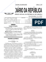 Decreto Presidencial n. º 73_22, De 1 de Abril
