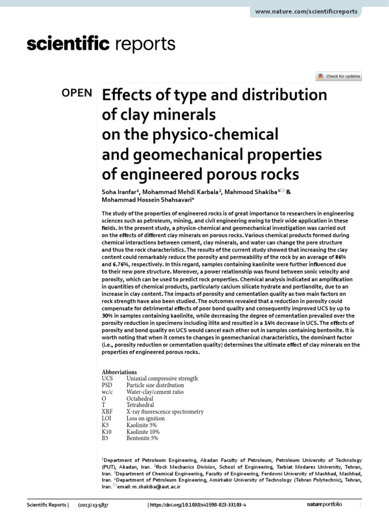 TEKNIK SIPIL - Effects of Type and Distribution of Clay Minerals On The ...