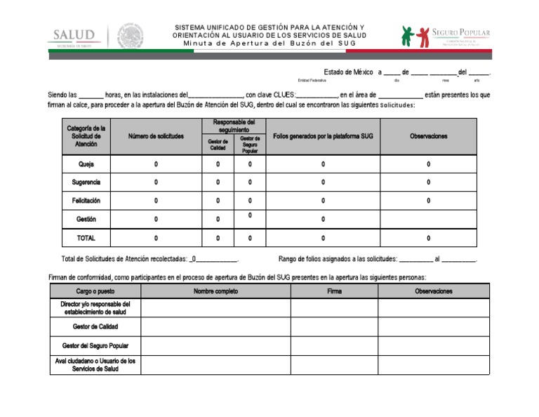 Minuta Apertura Buzon Sug | PDF