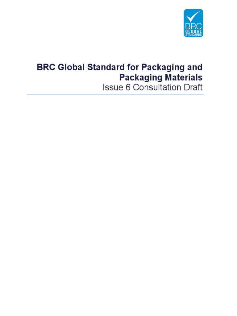 Final BRC Packaging Issue 6 Consultation Draft | PDF