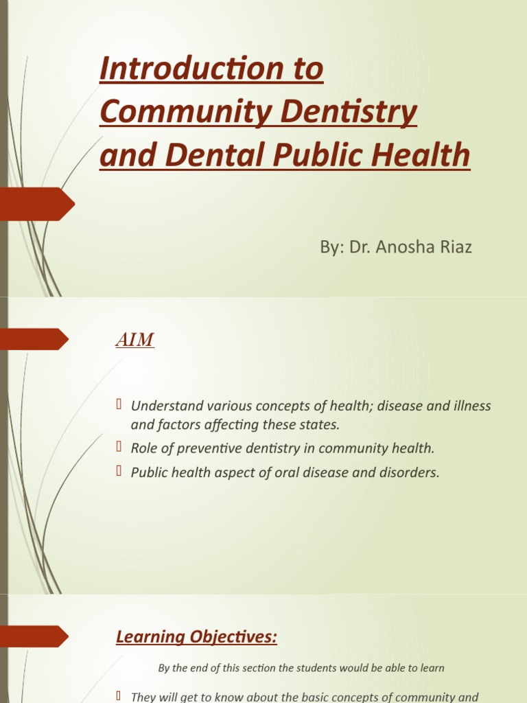 Introduction to Community Dentistry and Dental Public Health | PDF