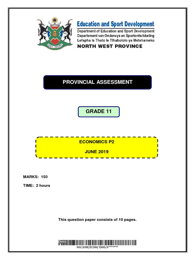 Economics GR 11 Paper 2 | PDF | Profit (Economics) | Monopoly