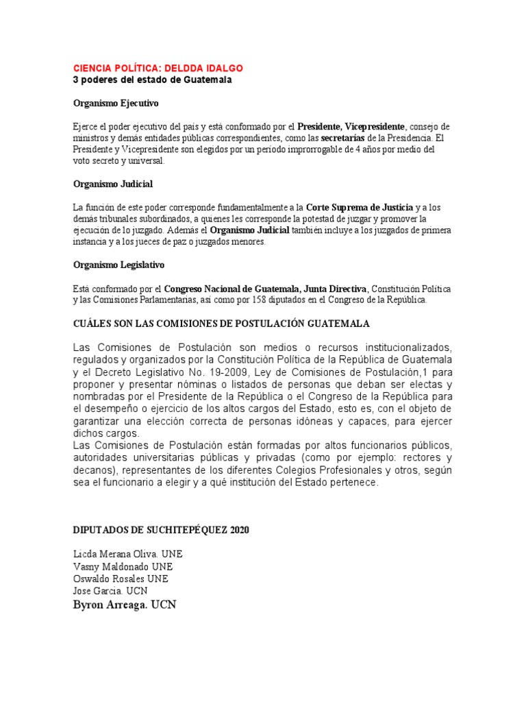 Estructura del Estado en Guatemala | PDF | Judicaturas