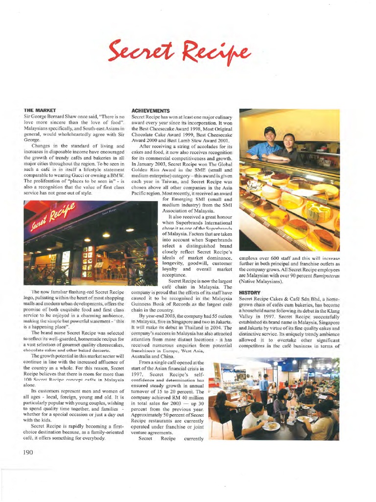 Malaysia Edition 2 Secret Recipe | PDF
