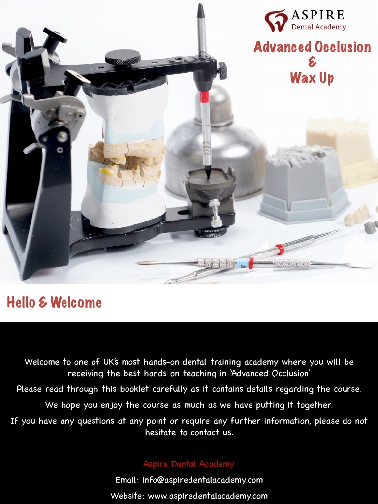 Advanced Occlusion Wax Up July 21 PDF Dentistry Health Care