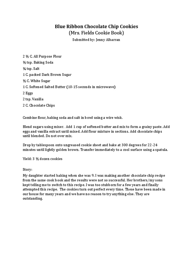 Blue Ribbon Chocolate Chip Cookies1 | PDF