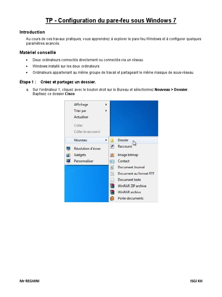 Configuration du pare-feu Windows 7 | PDF | Microsoft Windows | Pare ...