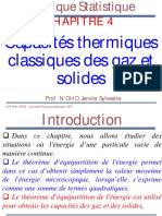 Physique Statistique - Chapitre 4-Capacités Thermiques Classiques Des Gaz Et Solides-1