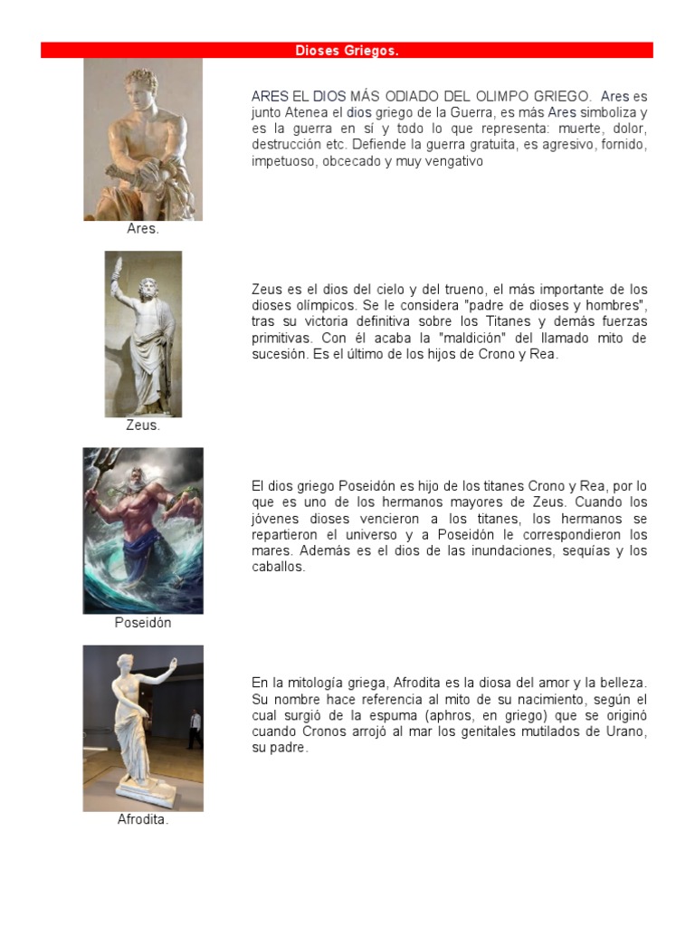 Dioses y Diosas de la Mitología Mundial | PDF