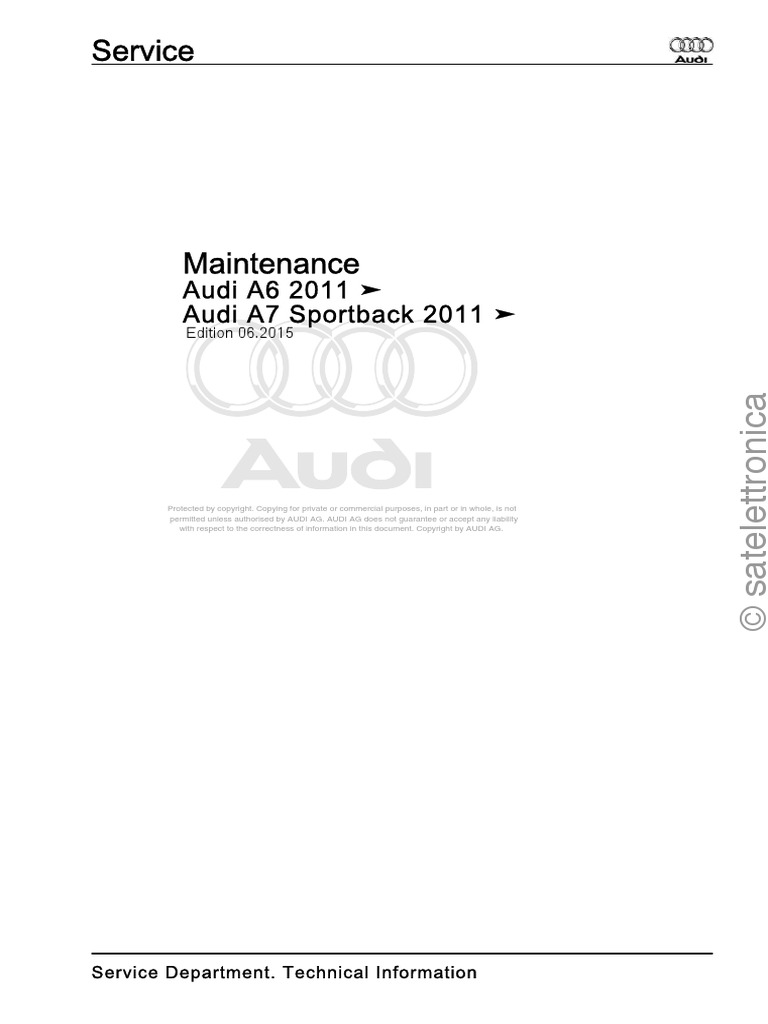manuale officina Audi A6 1118 PDF Audi Copyright