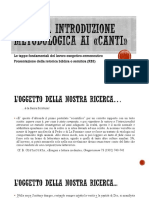 Per Una Introduzione Metodologica Ai Canti