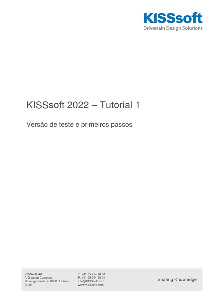 Tutorial KISSsoft: Primeiros Passos | PDF | Janela (informática ...