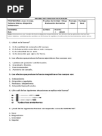 Prueba de Ciencias Naturales La Fuerza 10 5 2023
