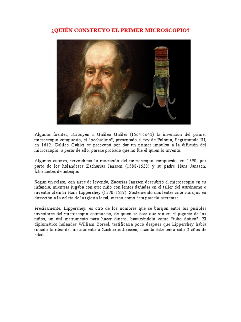 Quién Construyo El Primer Microscopio | PDF