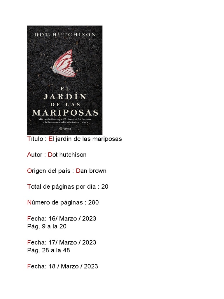 El Jardín De Las Mariposas Pdf