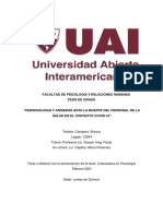 Personalidad y Ansiedad Ante La Muerte Del Personal de La Salud en El Contexto Covid-19