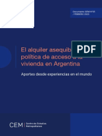 El Alquiler Asequible Como Política de Acceso A La Vivienda en Argentina