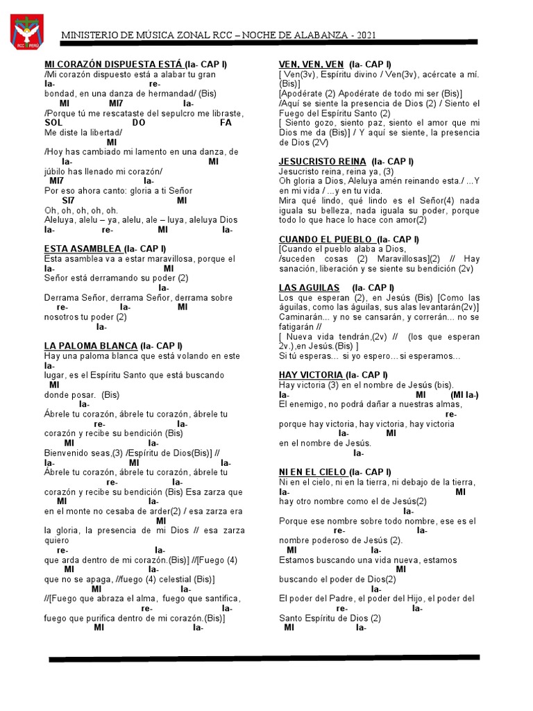 Cancionero De Alabanzas Acordes 2021 Pdf Cristo Título