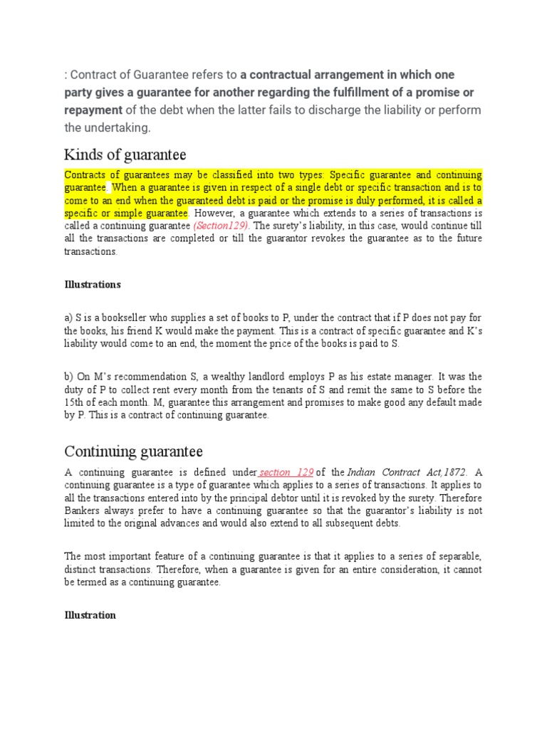 Company Law 3 PDF Guarantee Jargon