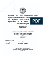 Studies On The Detection and Spectrophotometric Determination of Organic Compounds and The Synthesis of A New Inorganic Ion-Exchanger