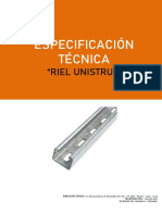 Especificaciones Técnicas Riel Unistrut Arviil