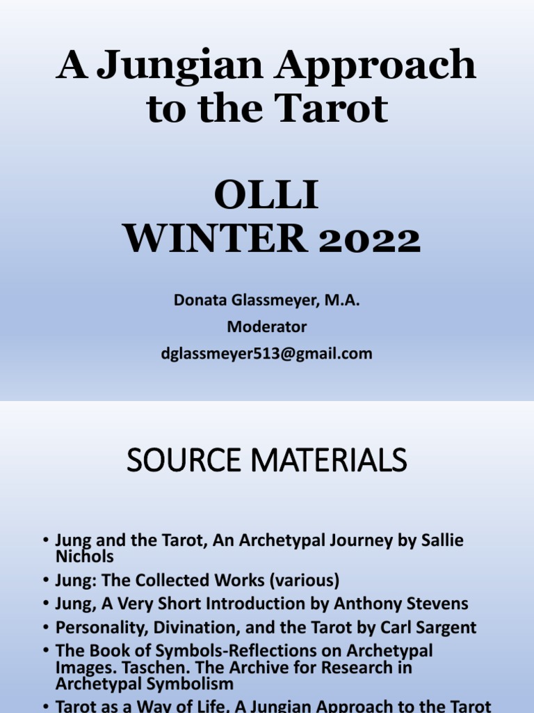 Jung Tarot 1 PDF Major Arcana Carl Jung