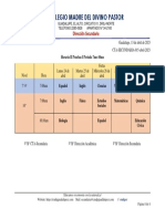 Horario II Pruebas I Período 2023 7 A 10