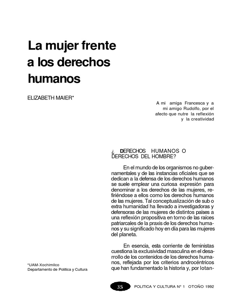 La Mujer Frente A Los Derechos Humanos | PDF | La violencia contra las ...